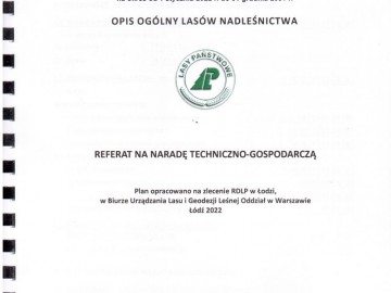 Program Ochrony Przyrody dla Nadleśnictwa Spała, 